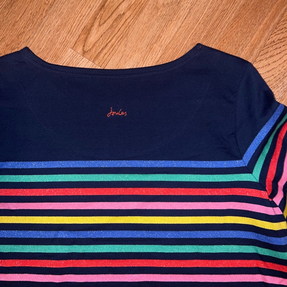 Joules Navy and Multicolor Striped Long Sleeve Top - Picture 6 of 6